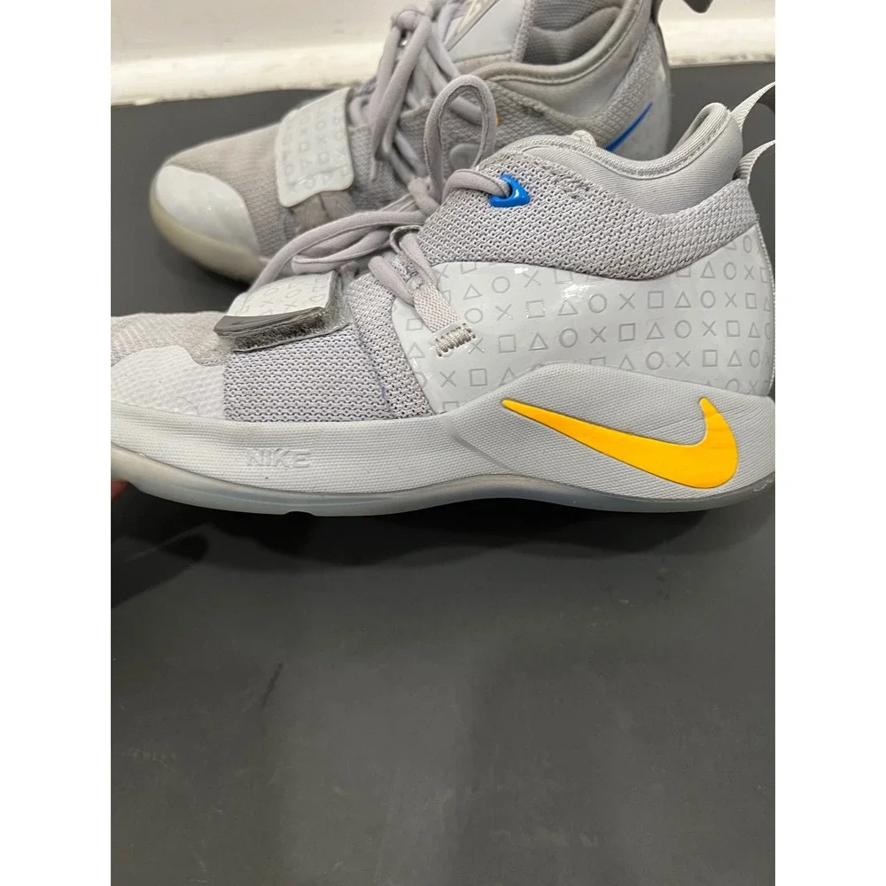 Nike PG 2.5 x PlayStation Basketball Shoes Youth 4 Wolf Grey Comfort Hook & Loop